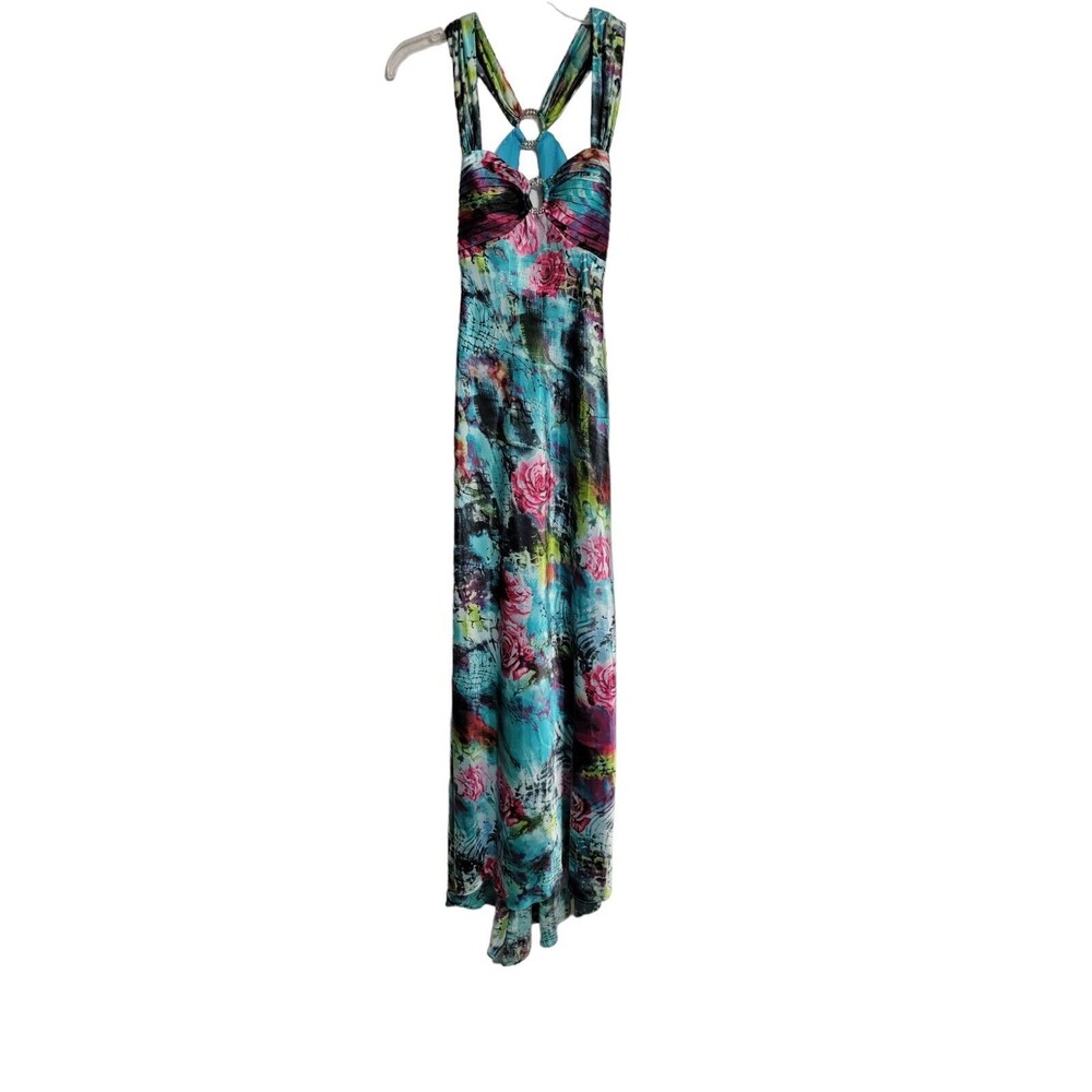 BLONDIE STACY SKLAR Y2K Multicolor PROM WEDDING Long Formal Evening Gown Dress 6